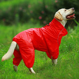 Pet Dog Raincoat Reflective Waterproof Zipper Clothes High Neck Hooded Jumpsuit For Small Big Dogs Overalls Rain Cloak Labrador