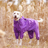 Pet Dog Raincoat Reflective Waterproof Zipper Clothes High Neck Hooded Jumpsuit For Small Big Dogs Overalls Rain Cloak Labrador
