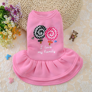 Cute Dog Dress Dog Clothes For Small Dogs Fashion Pink Red Dog Skirt Cute Sleeveless Princess Dress Puppy Pet Cat Cotton Costume