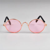 Cute & Funny Pet Sunglasses Classic Retro Circular Metal Prince Sunglasses for Cats or Small Dogs Fashion Cat Glasses