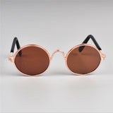 Cute & Funny Pet Sunglasses Classic Retro Circular Metal Prince Sunglasses for Cats or Small Dogs Fashion Cat Glasses
