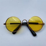 Cute & Funny Pet Sunglasses Classic Retro Circular Metal Prince Sunglasses for Cats or Small Dogs Fashion Cat Glasses