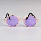 Cute & Funny Pet Sunglasses Classic Retro Circular Metal Prince Sunglasses for Cats or Small Dogs Fashion Cat Glasses